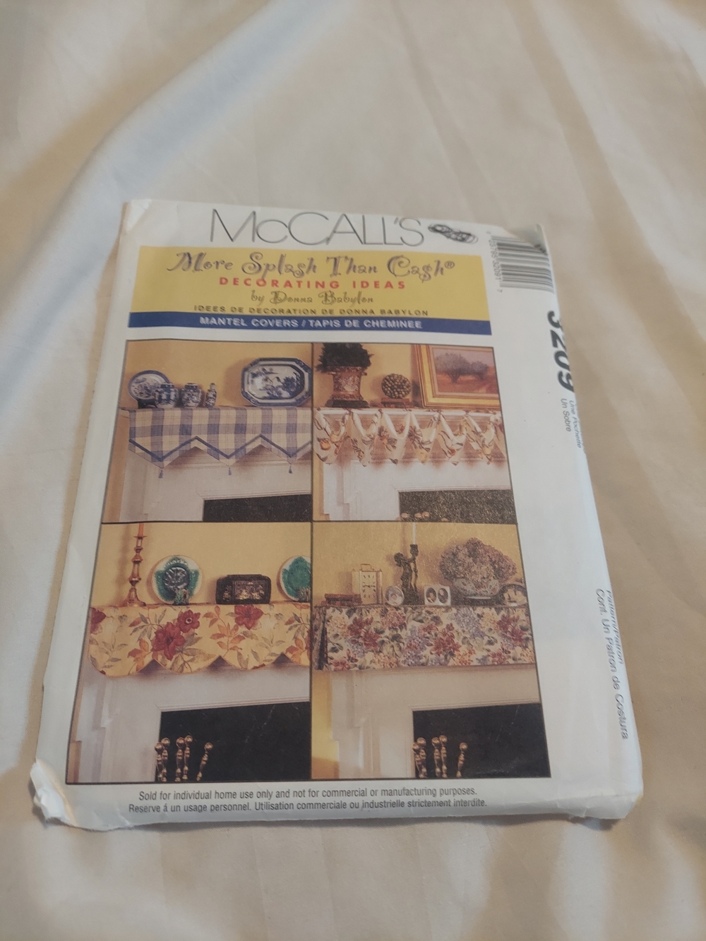 McCalls 3209 Fireplace Mantel Covers Decorating Pattern Donna Babylon Scalloped